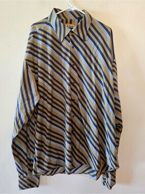 Veezo Shirt Mens 5xl Blue Button Up Short Sleeve  Pocket Workwear